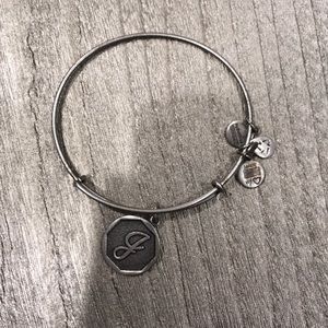 Alex and ani silver j bracelet